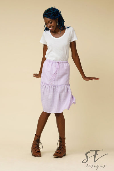 Lavender Peasant Skirt, Lavender Skirt, Purple Skirt, Lavender 2-tier Skirt