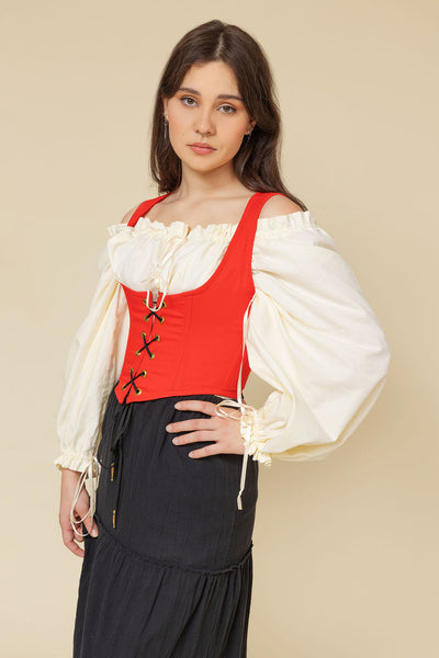 Apple Red Kate Corset, Red Corset top