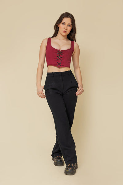 Burgundy Corset, Burgundy Corset Top, Handmade bustier stay