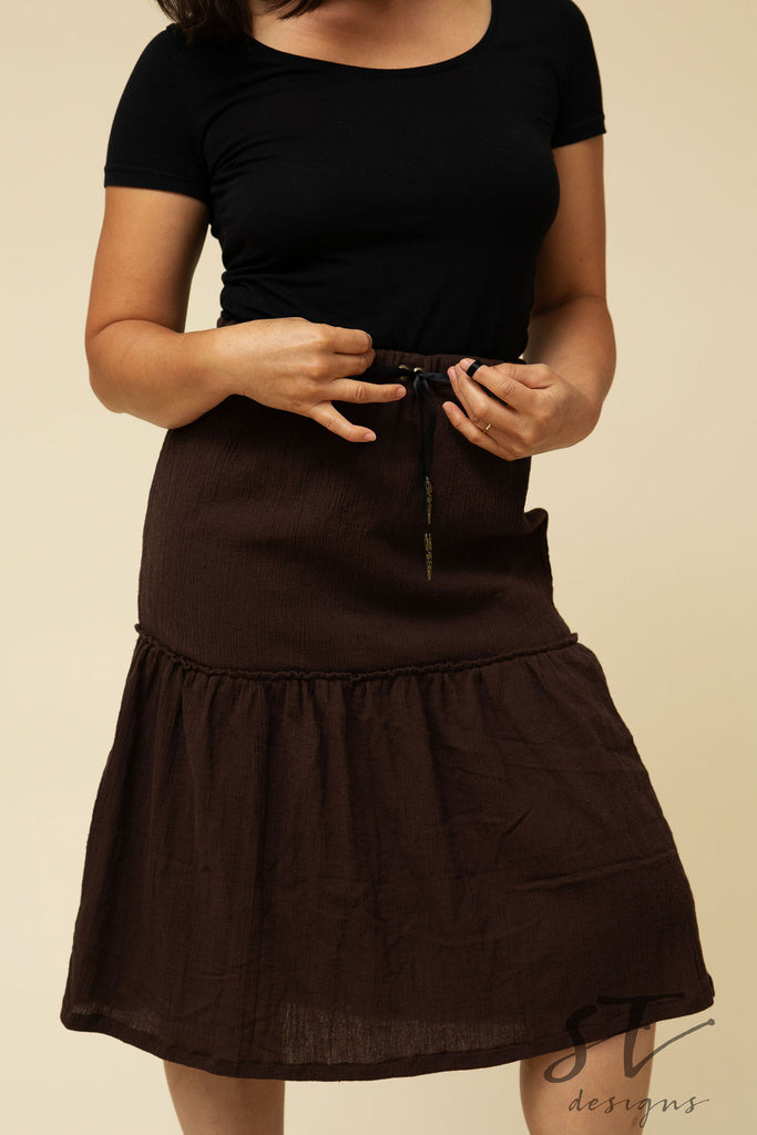 Brown Peasant Skirt, Brown 2-tier skirt, Brown skirt Syl-Tori designs Brown Peasant Skirt, Brown 2-tier skirt, Brown skirt Syl-Tori designs