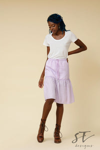 Lavender Peasant Skirt, Lavender Skirt, Purple Skirt, Lavender 2-tier Skirt